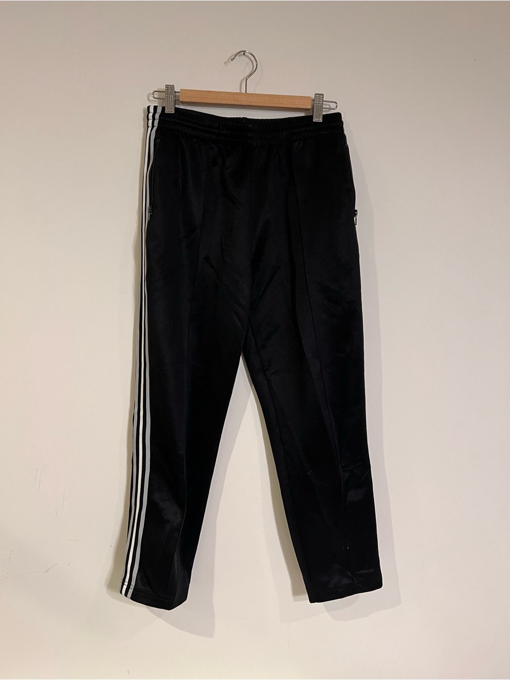 American Apparel Black Track Pants with White Side Stripes